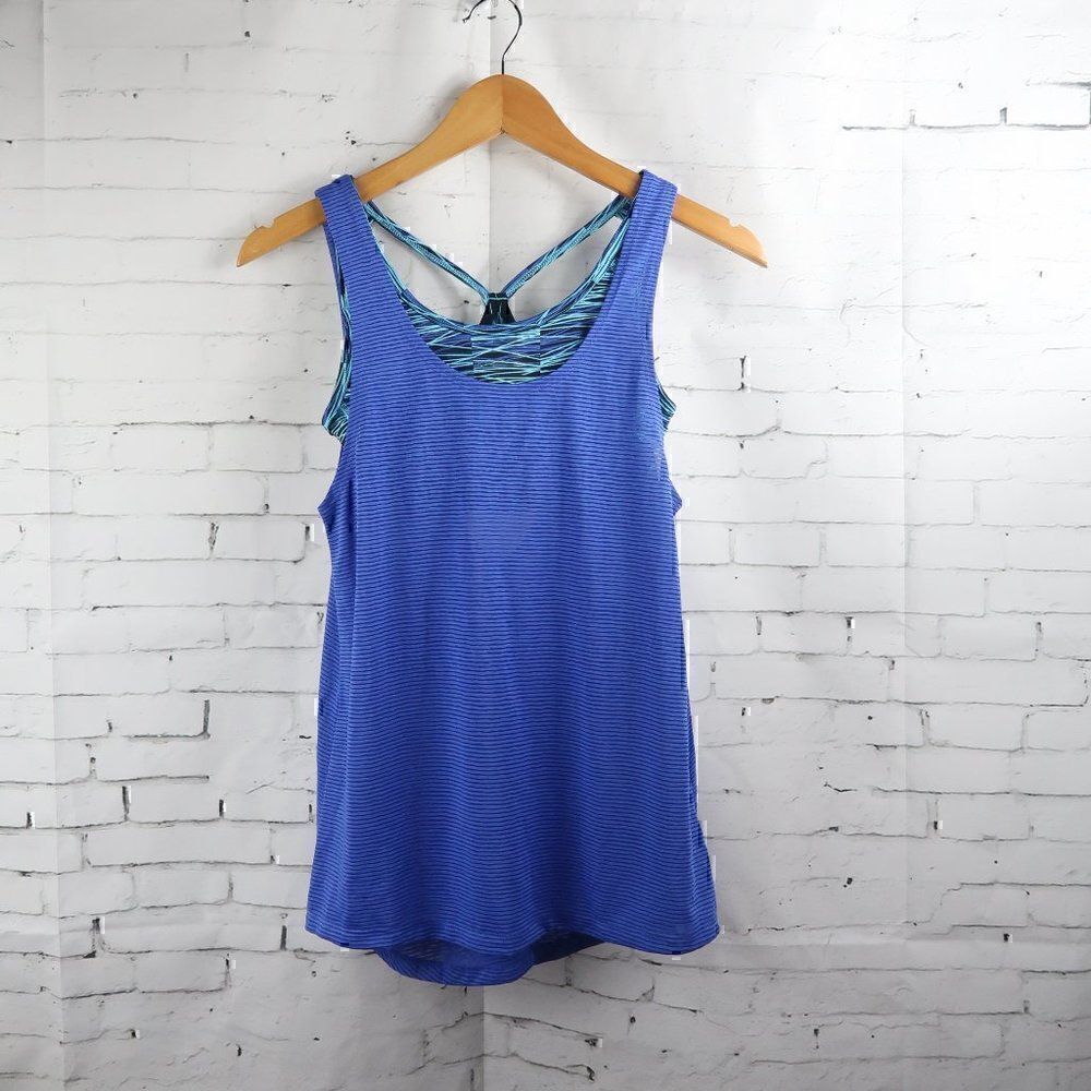 C9 BY CHAMPION BLUE TANK TOP WITH BUILT IN MATCHING SPORTS BRA SIZE XS